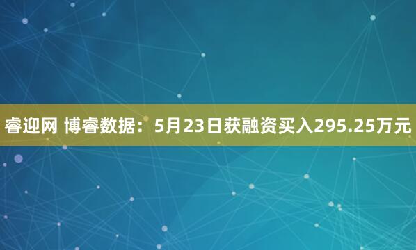 睿迎网 博睿数据：5月23日获融资买入295.25万元